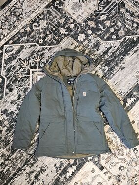 Carhartt Women's Teal Hooded Rain Defender Jacket